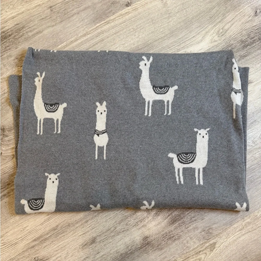 Gray Llama‎ Print Kids Blanket